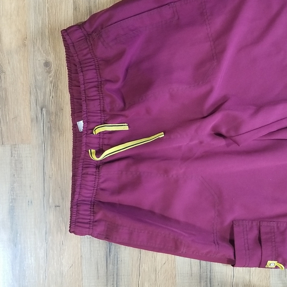 SPREAD GOOD CHEER Burgandy CNA Drawstring Scrub Pants - Picture 5 of 15